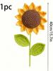 1 Stück handgewebte Sonnenblumen, künstliche Blumen, handgefertigte Blumen, Heimdekoration, Party-Layout