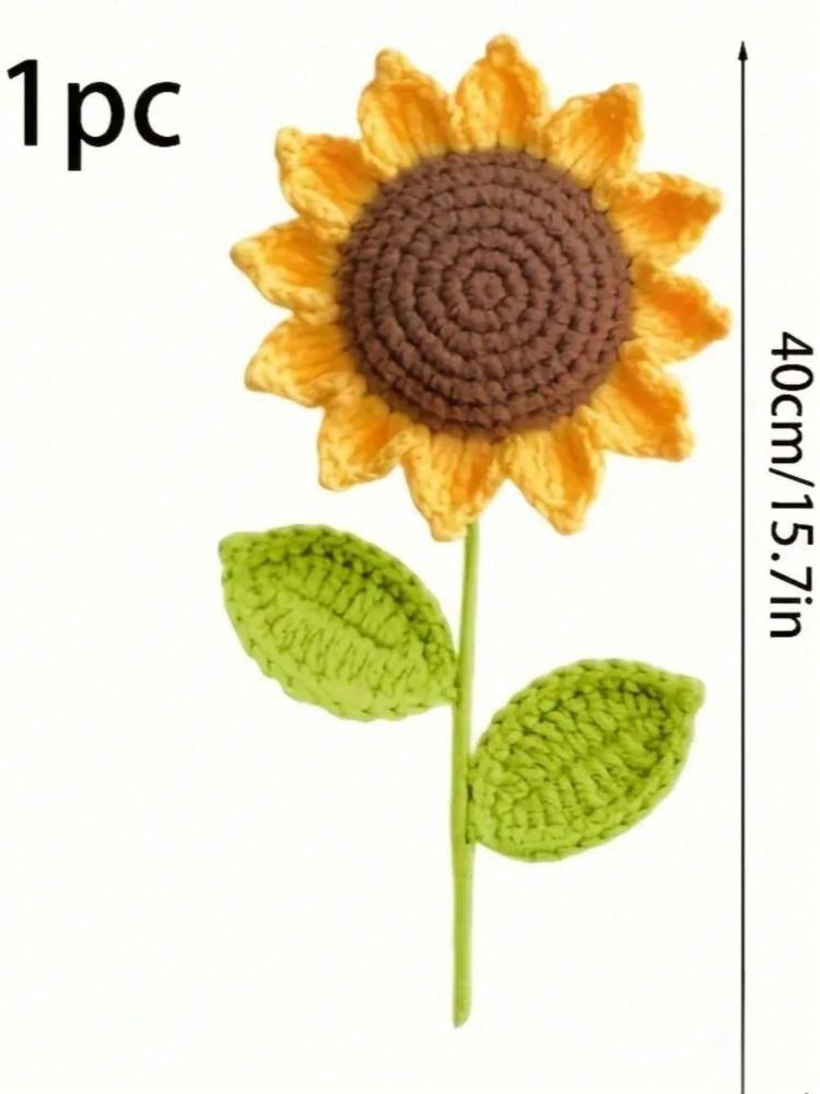 1pc Hand Woven Sunflowers, Artificial Flowers, Handmade Flowers, Home Decor, Party Layout