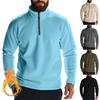American Style Men Heavyweight Polar Fleece Outdoor Long Sleeve Stand Collar Zip Bottoming Sweatshirt