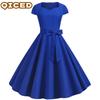 Fashion Summer Spring Solid Color Print Short Sleeve Casual Dresses