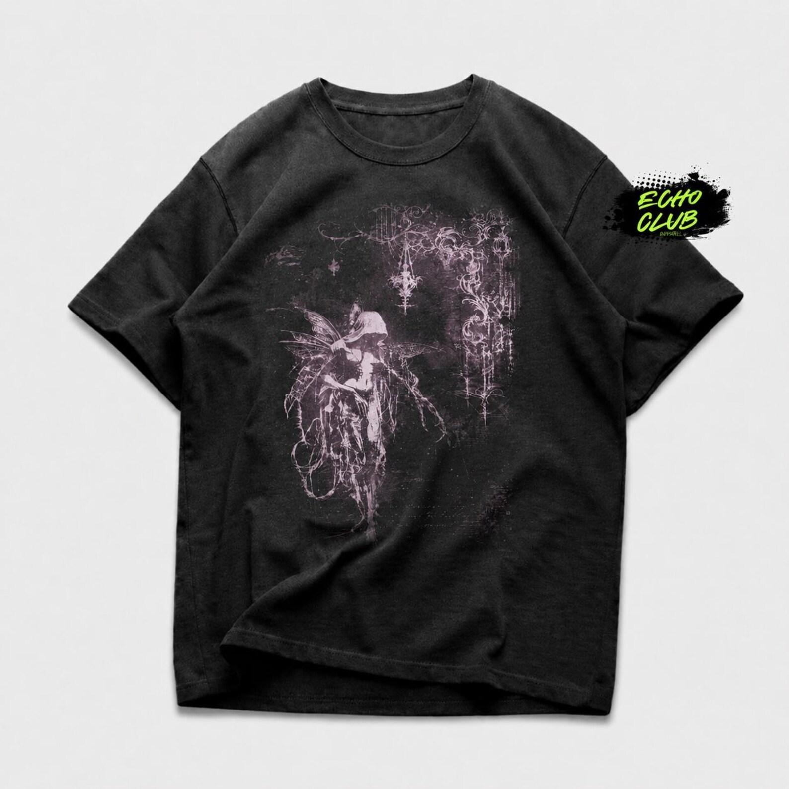 Gothic Fairy Graphic T shirt, Dark Ethereal Fantasy Tee, Alternative Clothing XL