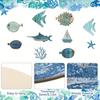 10Pcs/Set Fish Wall Decoration Coastal Style Wooden Fish Beach Theme Wall Art Fish Ornament