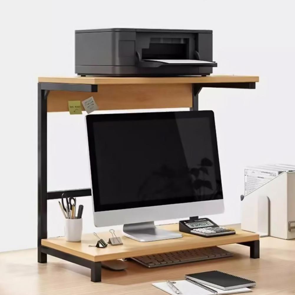 2-Tier Computer Monitor Riser Printer Stand Monitor Desktop Stand Desktop Storage Rack Office Desk Organizer