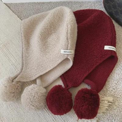 24 Autumn & Winter 100% Wool Warm Circle Knit Hat for Women