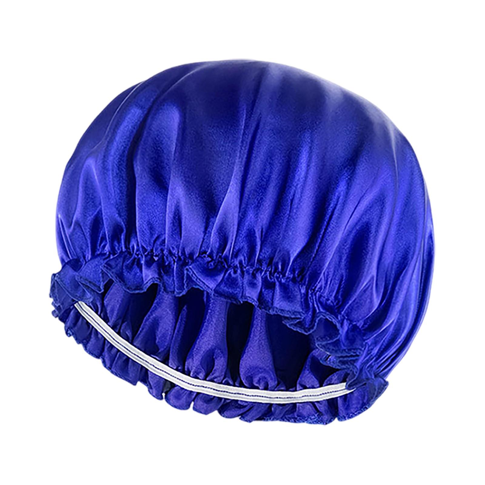 

Женская модная одноцветная жестяная шапочка для волос, домашняя уборка, шапочка для душа, месяц химиотерапии, платок One Size синий