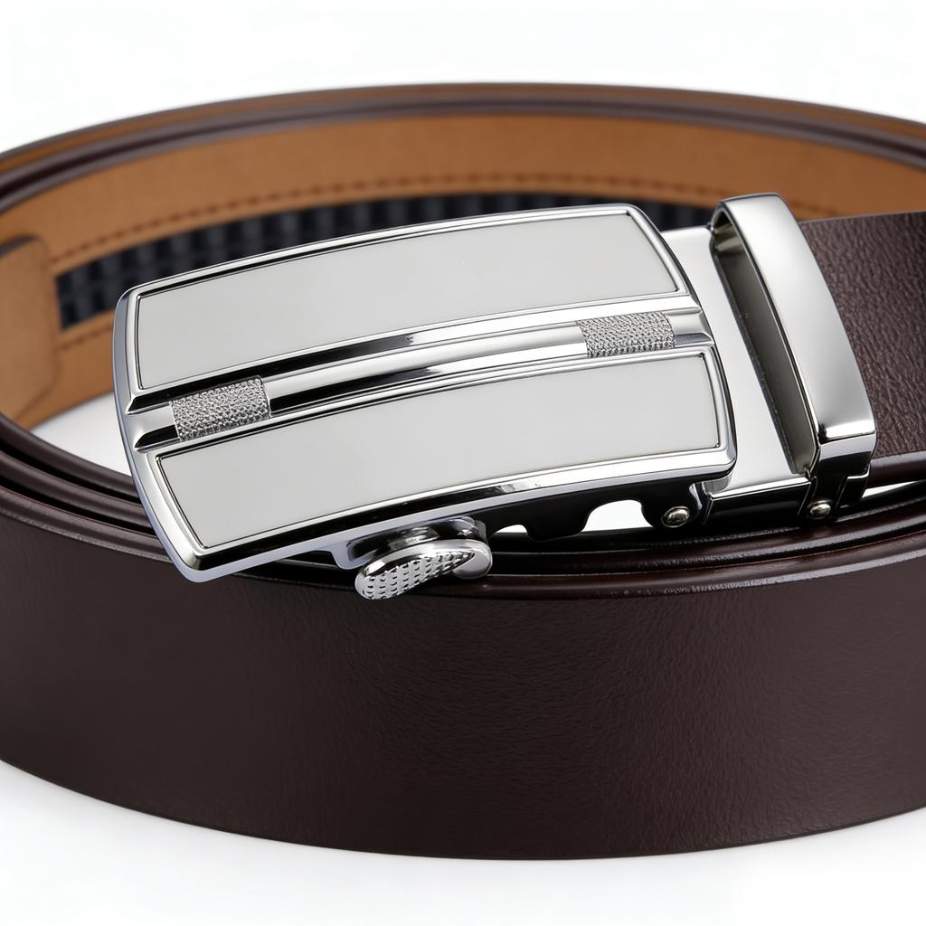 Men's High Quality Cowskin Leather Belt Strap Male Metal Alloy Automatic Buckle Belt for Men Formal Luxury Jeans Waistband Strap