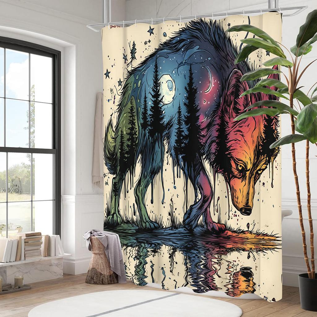 Animal Abstract Patterns Pattern Modern Style Bathroom Shower Curtain With 12 Hooks Home Bathroom Decor And Accessories