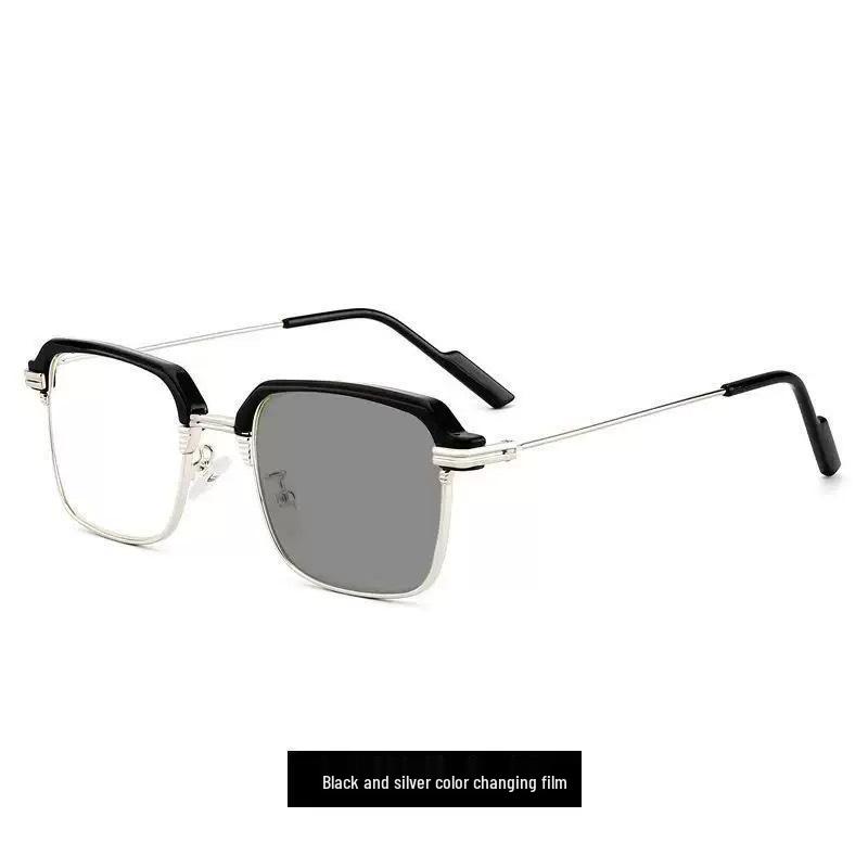 Chic Women's Color-Changing Photochromic Glasses – Stylish Large Frames, Blue Light Blocking, Natural Look, Prescription-Ready.