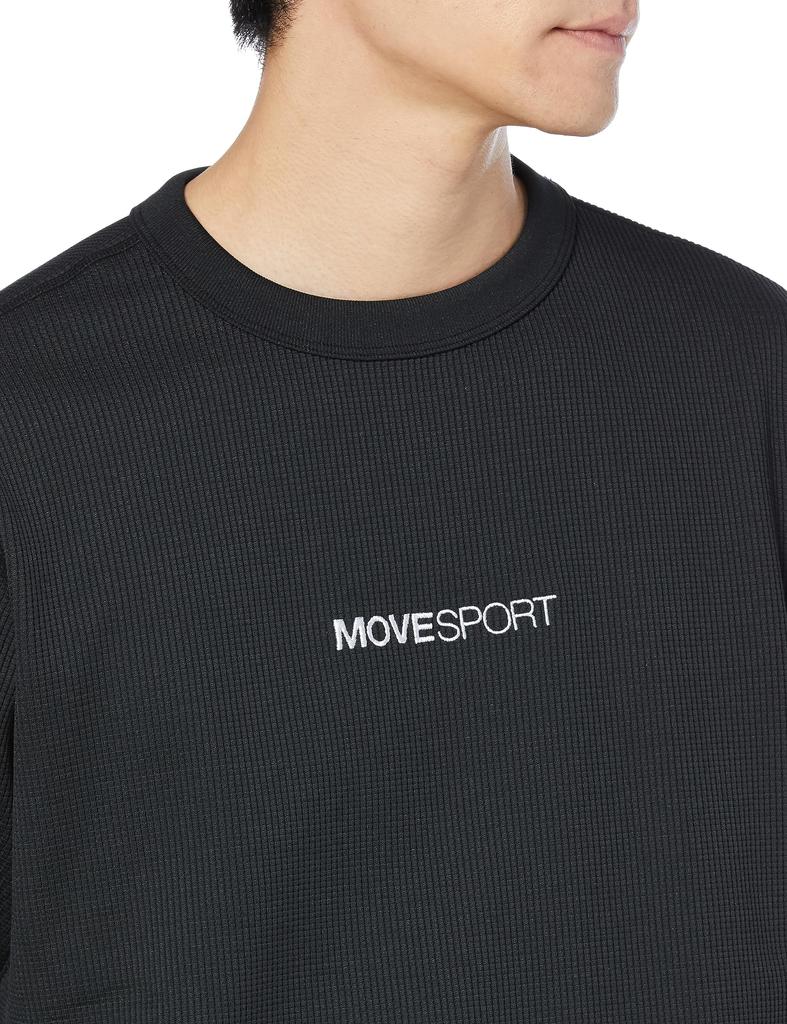 Long Long Sleeve Descente Waffle Crew Neck Hard Stretch MVSP BK S [Move Sports] T-shirt T-Shirt S.F.TECH (DMMWJC22)