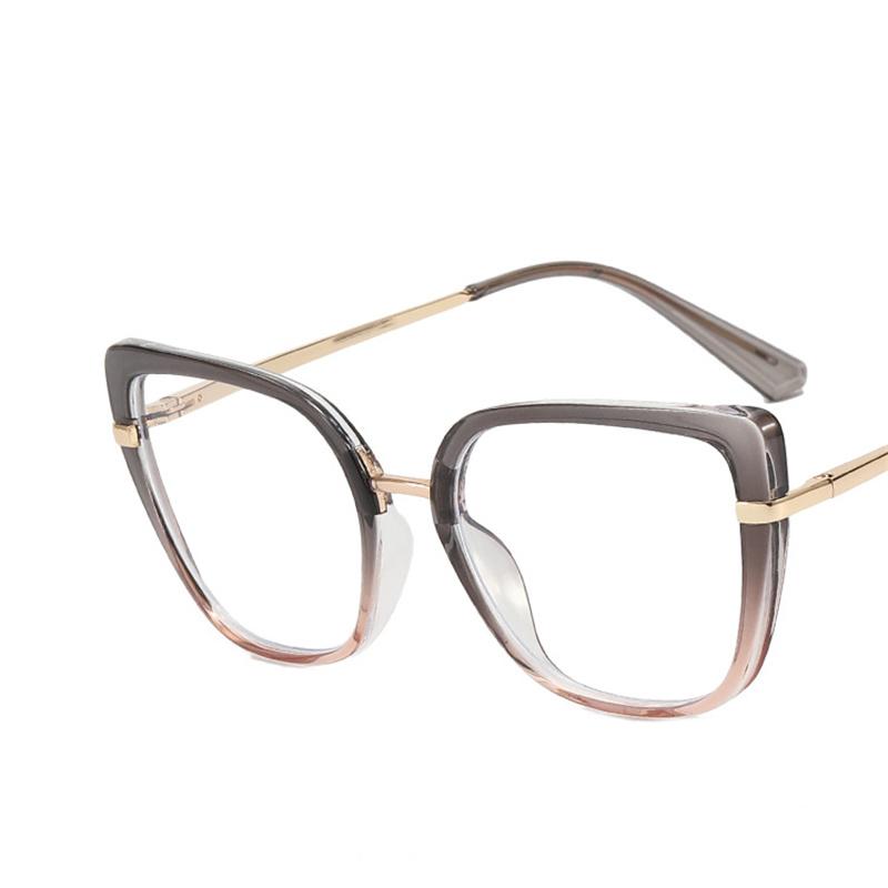 Latest Durable Metal Metal Cat Eye Eyeglasses for Ladies Rectangular Spectacle Frame Frame Glasses Girls Optics Glasses Eyewear Gradient Color