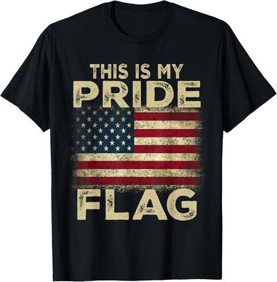 Funny This Is My Pride Flag USA American 4th of July Funny Gift Unisex T-Shirt