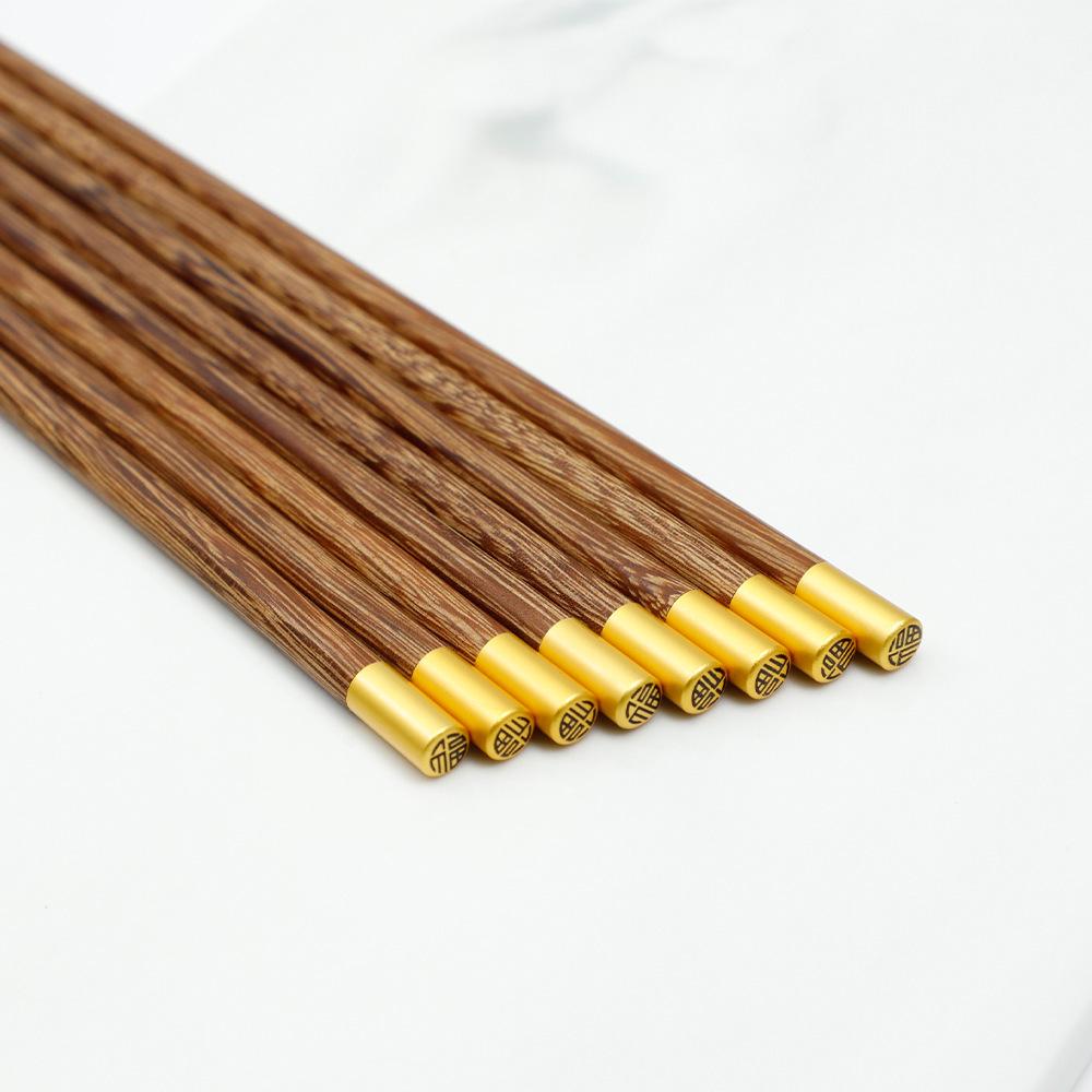 Antibacterial Solid Wood Chopsticks: Anti-Mold Wing Wood & Red Sandalwood, Non-Slip, Extended for Hot Pot, 2024