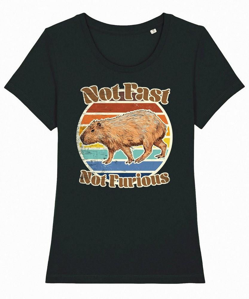 

Capybara Not Fast Not Furious T-Shirt Womens Funny Capybara Ladies Top 4XL