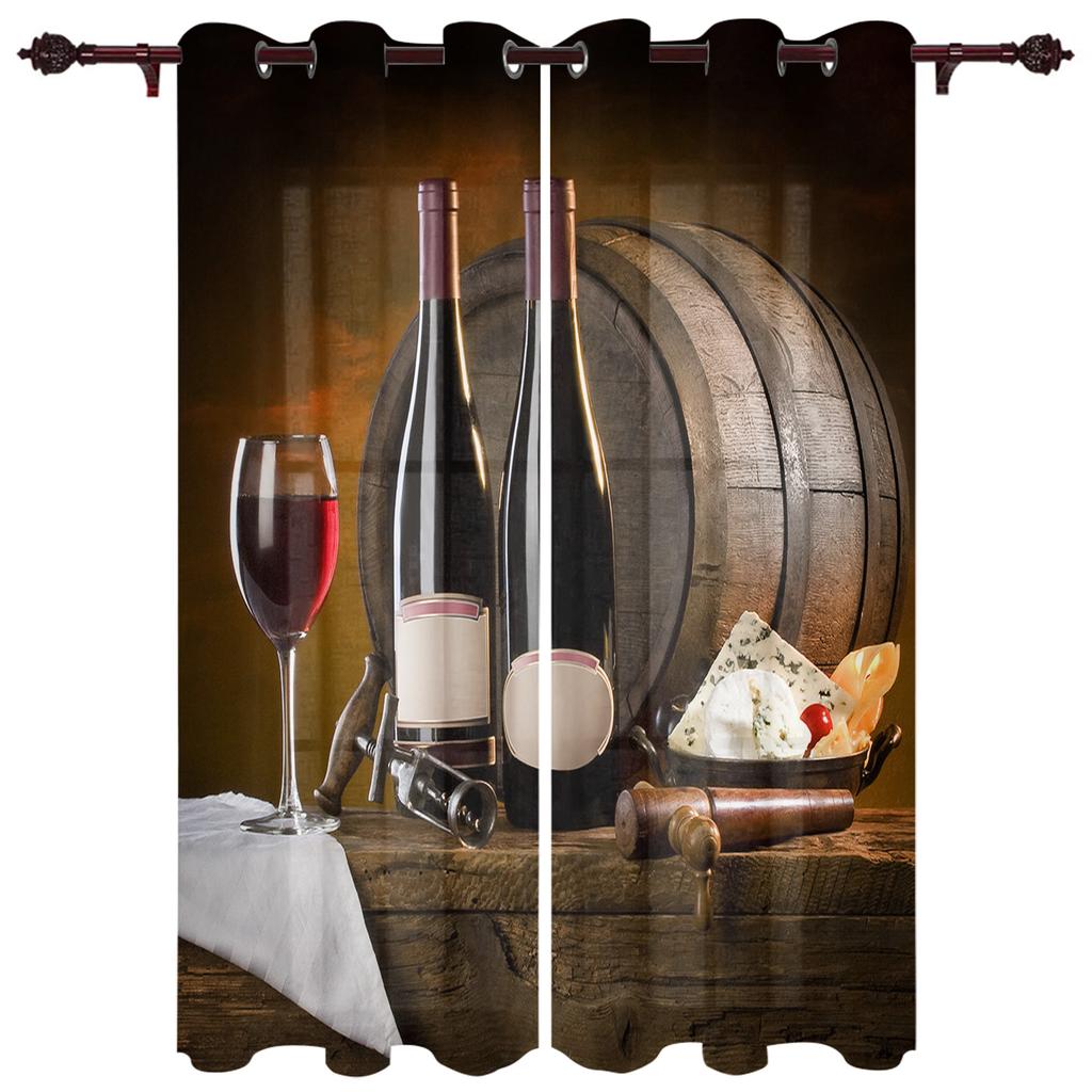 Retro Country Style Fruit Food Curtains For Bedroom Kids Room Living Room Window Curtain Luxury Curtains For Kitchen