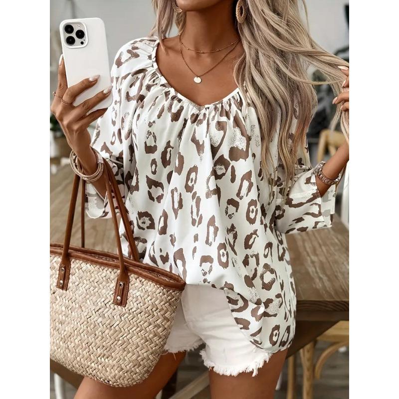 2026 European & American Leopard Print Fashion Women's Shirt