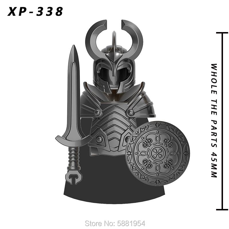 Koruit Medieval Knight Asgard Soldier Weapons Action Figures Accessories Armor Helmets Building Blocks Toys For Children KT1044