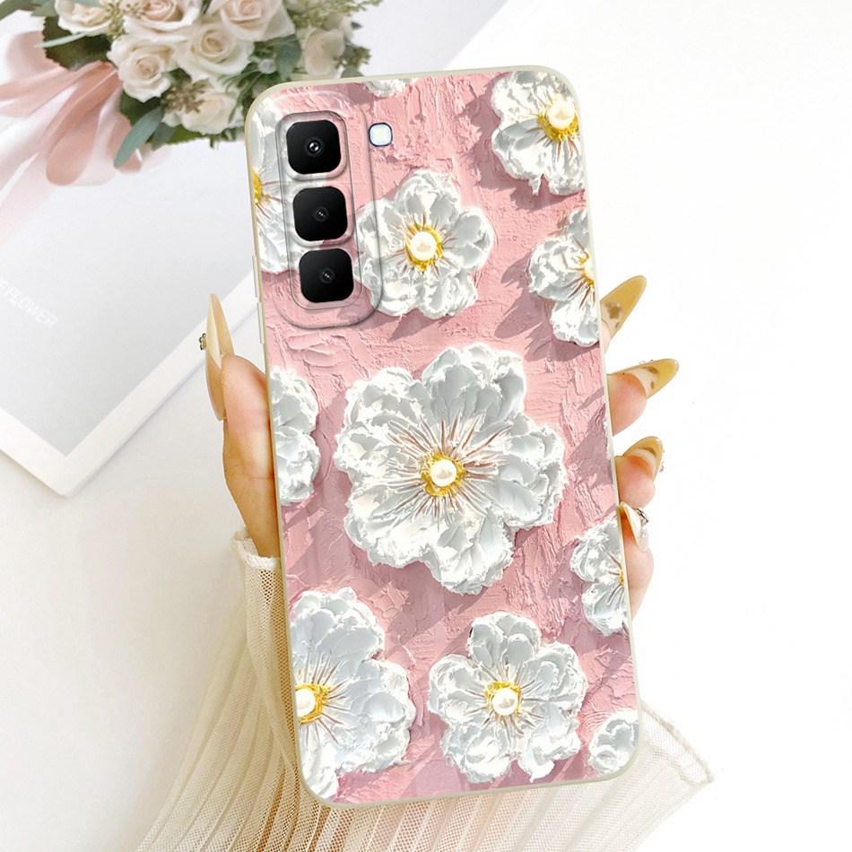 For Infinix Hot 70 X6895 Cute Cat Flower Cartoon Phone Case For Infinix Hot70 Soft Silicone Covers Bumpers
