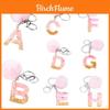 Stylish Keychain With Fluffy Ball And Gold Foil Letters Car Bag Pendant