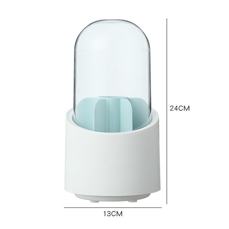 {MAX-66} 360° Rotating Makeup Brush Bucket With Dust-proof Cover Cosmetic Storage Box