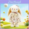 Plush Bunny Toy With Long Ears And Flower Dress For Kids Birthday Gift