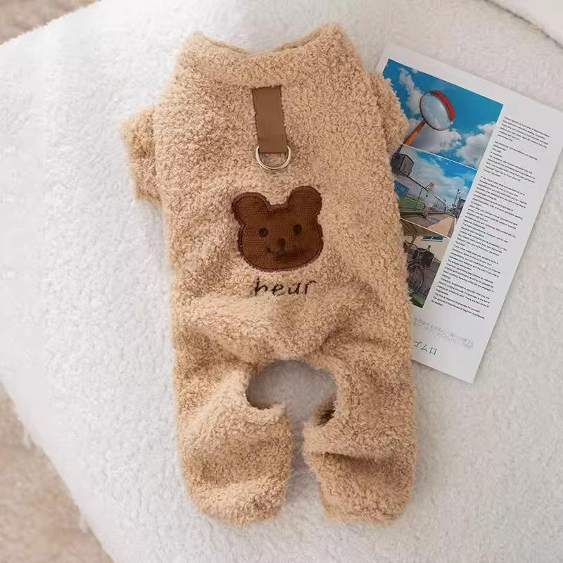 Warm Pet Clothes Cute Print Coat Small Medium Dog Cat Shirt Jacket Teddy French Bulldog Chihuahua Winter Outfit