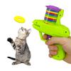 Foam Disc Launcher Cat Toy 15Pcs Colorful Flying Discs 1Pc Gun Launcher Cat Interactive Toys for Indoor Outdoor Training Chasing