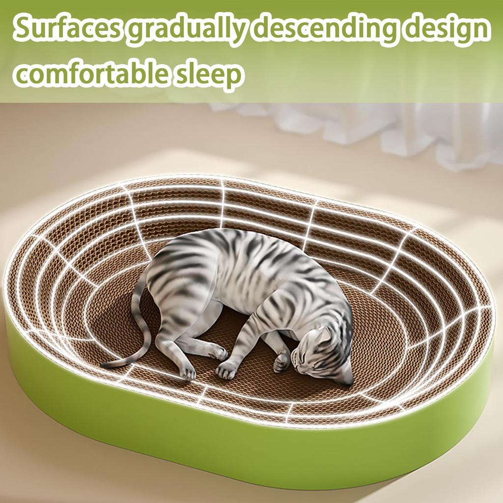 New Cat Scratching Board Cat corrugated Cardboard Scratcher Furniture Protector oval Shape Grinding Claw Nest cat toys