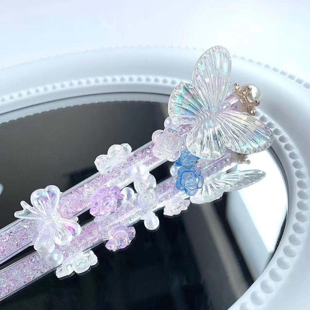 Exquisite Handmade Crushed Stone Butterfly Carving Pen Knife for Journals