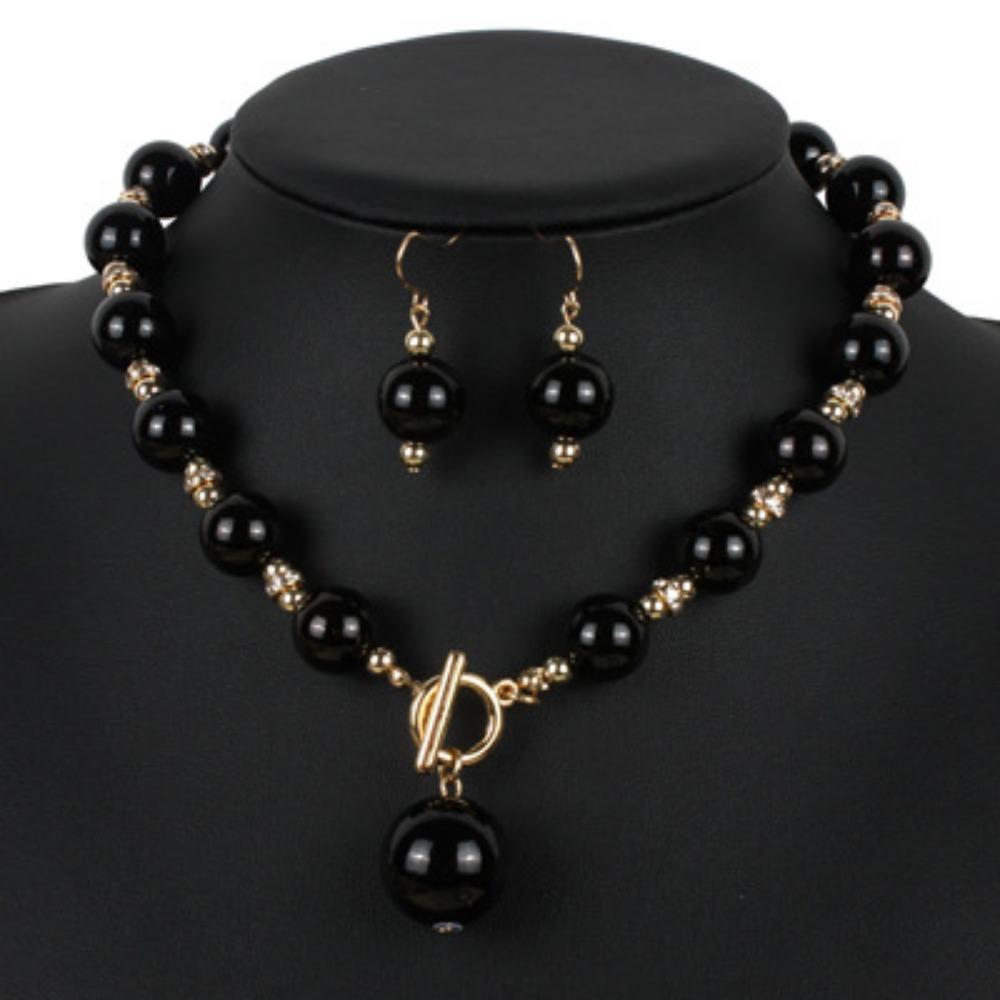 European and American Simple Diamond-encrusted Imitation Pearl Necklace Atmospheric Short Collarbone Chain Necklace