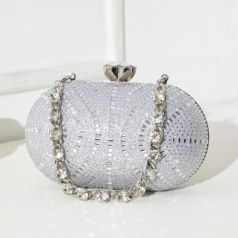 Clutch Bag Banquet Celebrity Diamond Gold Shiny Dinner Bag Small Handbag Fashion Temperament Rhinestone Chain Handbag