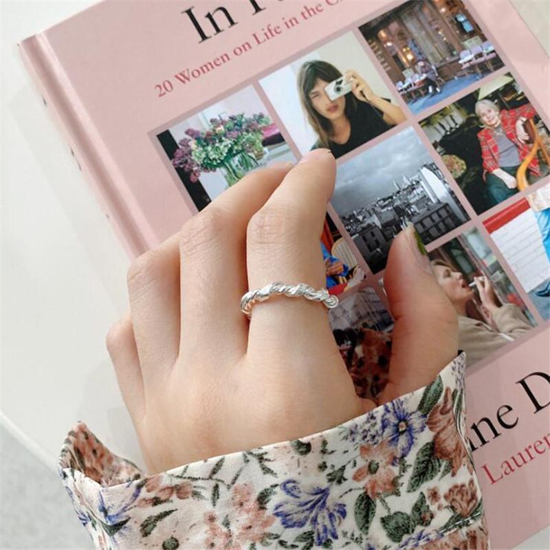 European Style Simple Twist Winding 925 Sterling Silver Jewelry Fashion Ins Trend Popular Exquisite Opening Rings TYB447