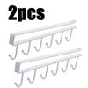 1/1/1PC 6 Hooks Kitchen Cabinet Storage Rack Free Wardrobe Kitchen Bathroom Organizer Punch-free Hanging Cup Holder Hooks