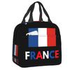 Aangepaste Franse Vlag Frankrijk Thermisch Geïsoleerde Lunchtas Dames Draagbare Lunch Tote voor Kinderen Schoolkinderen Multifunctionele Voedseldoos