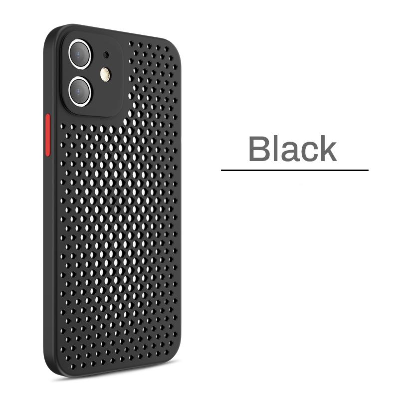 Priedušný chladiaci kryt s odvodom tepla pre iPhone 12 Mini 11 Pro Max X XS MAX XR 7 8 6 6S Plus SE 2 Mäkký silikónový kryt