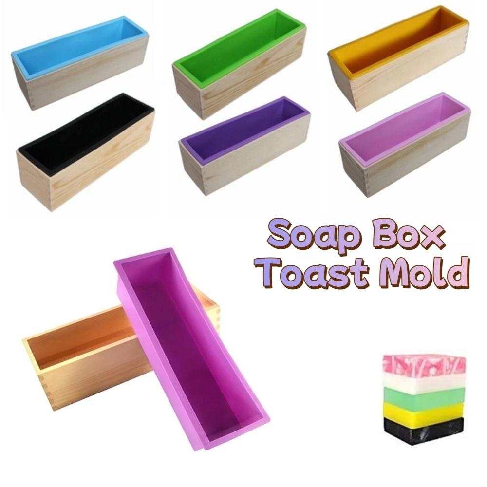 Wooden Box Silicone Soap Mold Rectangular Shape Soap Box Toast Mold  Baking Accessories