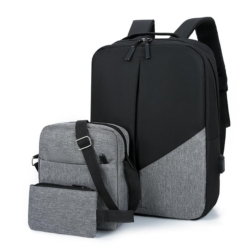 Outdoorové velkokapacitní batohy pro muže Business Casual Jednoduchý Oxford voděodolná taška přes rameno Módní Multifunkční třídílná sada batohu