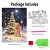 Framed Pearl Bead Painting Kit Christmas Gingerbread Man Theme DIY Shiny Canvas Art Holiday Decor Creative Leisure Craft Ready to Display