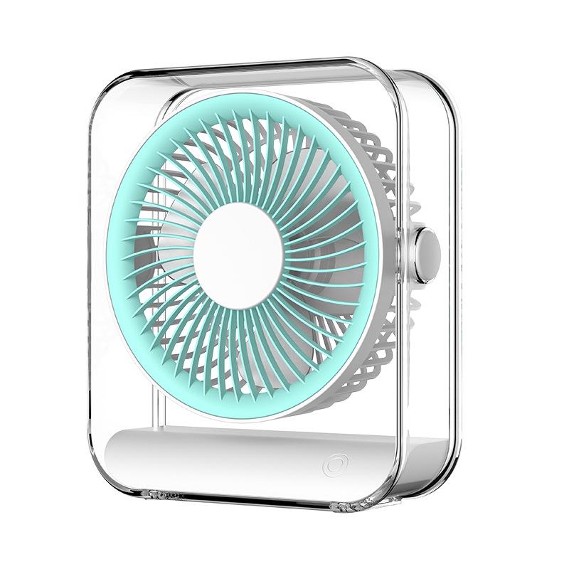

USB Rechargeable Circulating Fan with Light for Home, Office, Dorm, and Outdoor Camping 17.5x8.2x20 зелёный