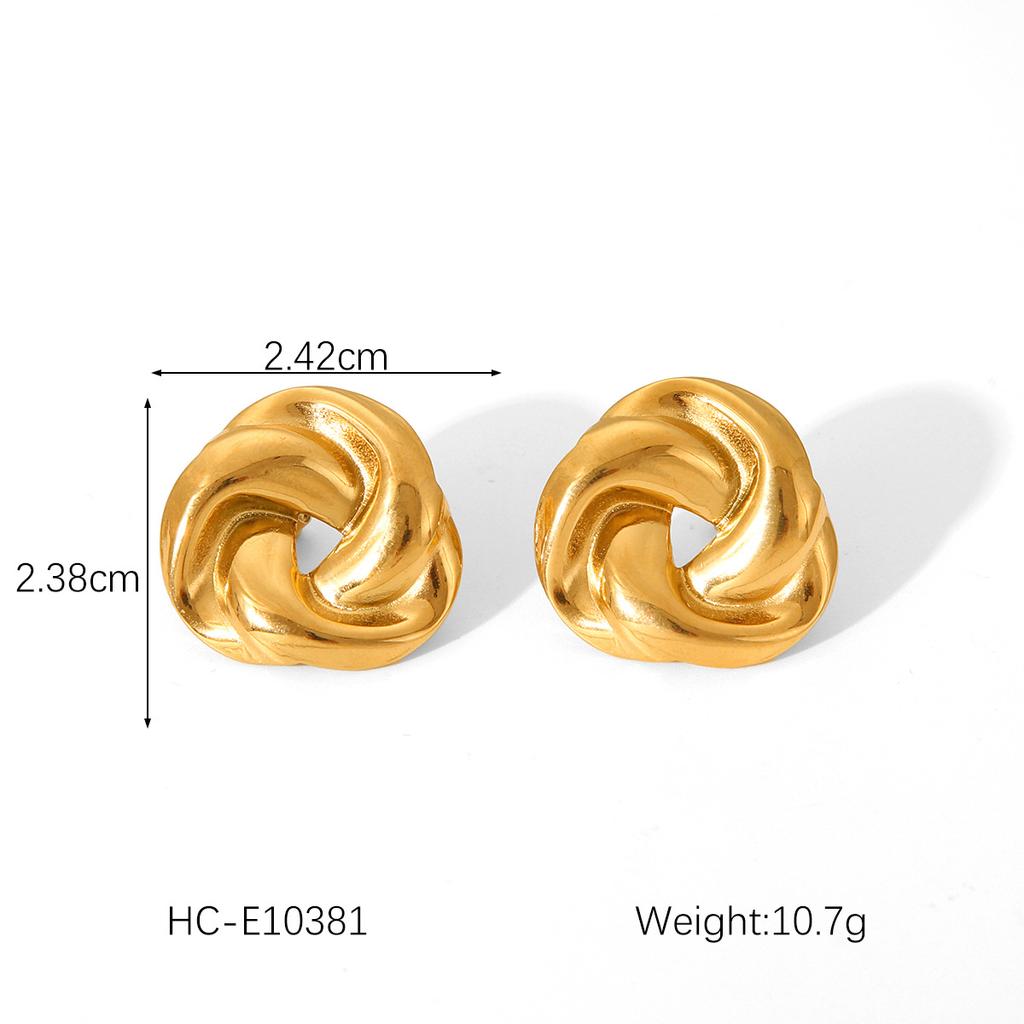 Gewindeohrringe nicht verblassend geometrisch Titanstahl Vintage Steckerohrringe für Damen Mode Schmuck leichter Luxus