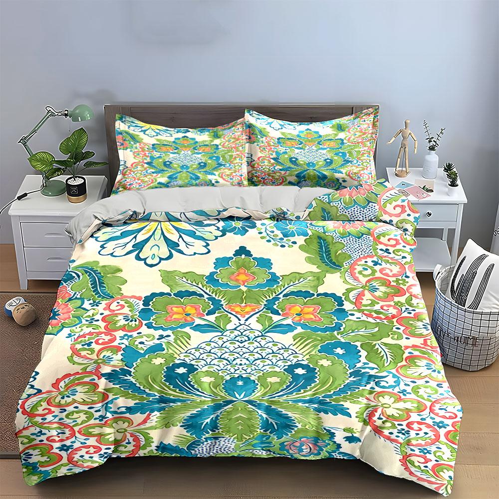 Floral and Paisley Motifs. Bedding Sets Duvet Cover Sets Duvet Covers Pillowcases(1 * Duvet Cover 2 * Pillowcases, Without Duvet Insert)