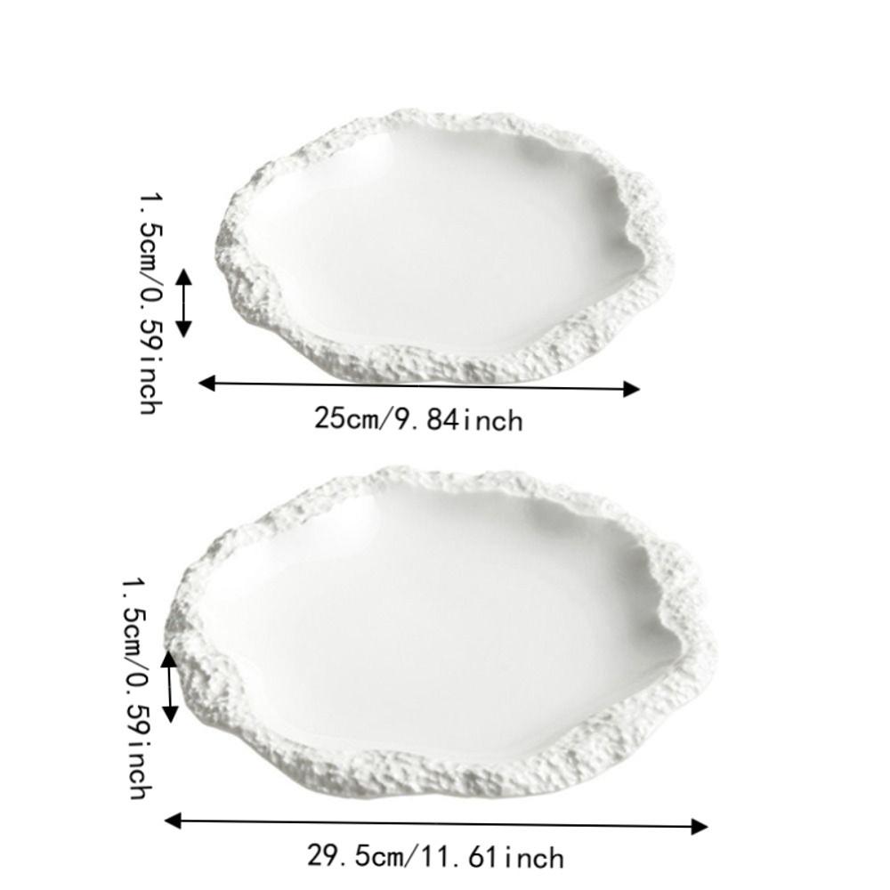 Ceramic Stone Pattern Dinner Plate Irregular Shape Dessert Dish Simple Meal Plate Restaurants