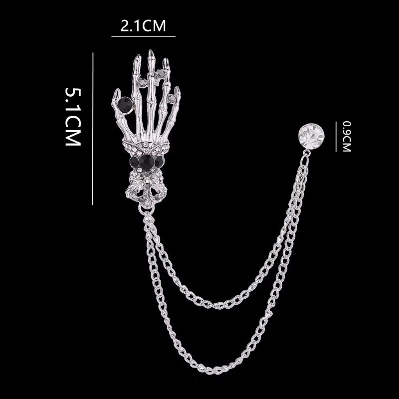 Men's Fashion Suit Brooch Simple Diamond Tassel Metal Wedding Dress Suit Brooch Collar Pin