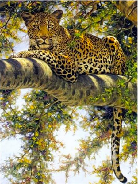 5D DIY Diamond Painting Leopard Mosaic Diamond Embroidery Full Round Drill Animal Cross Stitch Kit Home Decoration