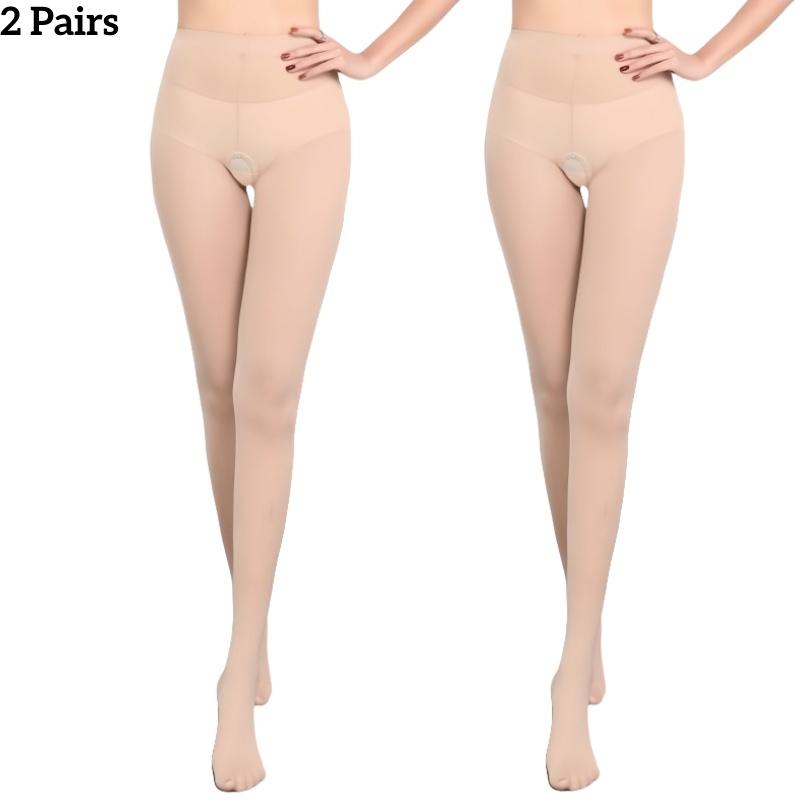1/2 Pcs Women 120D Velvet Crotchless Sexy Tight Spring Autumn Open Crotch Pantyhose Female Stretchy Slim Skinny Erotic Lingerie
