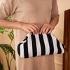 Striped Knitted Bag for Women, Wedding Banquet Handbag, Artistic Retro Woven Tote Bag, Simple and Fashionable Handbag