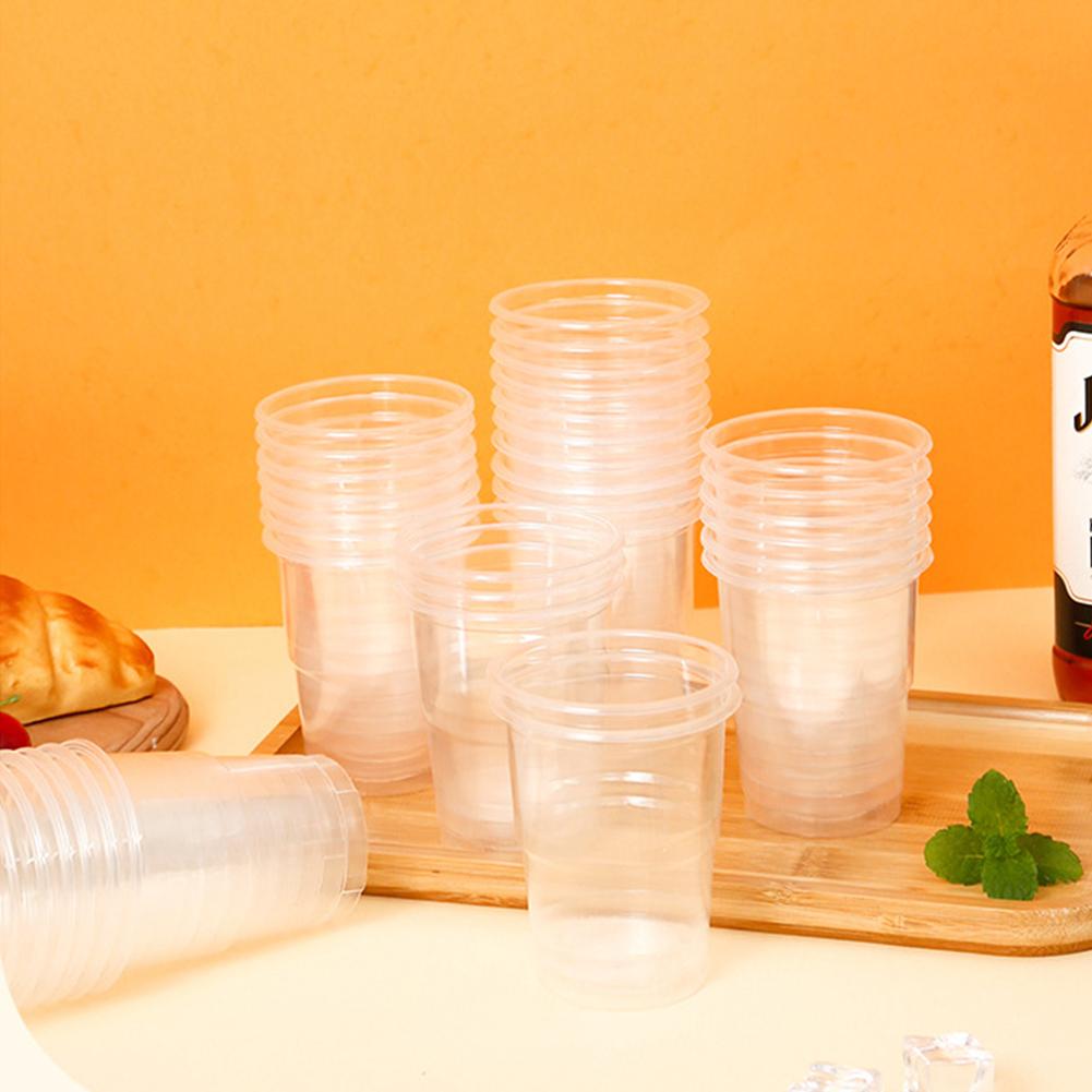 50/100PCS Disposable Clear Plastic Cup Outdoor Picnic Weddings For Parties Drinking Camping Bir D7B2