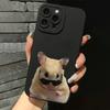 Fashion Glasses Hamster Pattern Phone Case Suitable for iPhone 17 16 15 14 13 12 11 Pro/Max/Plus Anti Drop and Shockproof