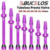 BUCKLOS Road Bike Tubeless Valve 40/44/55/60/65/80/100mm Aluminum Alloy Bicycle Tubeless Valves F/V Presta Valve Cycling Parts Tire Chucks 1