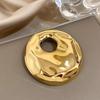 Round Water Ripple Pins Retro Hollow Out Brooch Trendy Irregular Geometric Brooch  Party