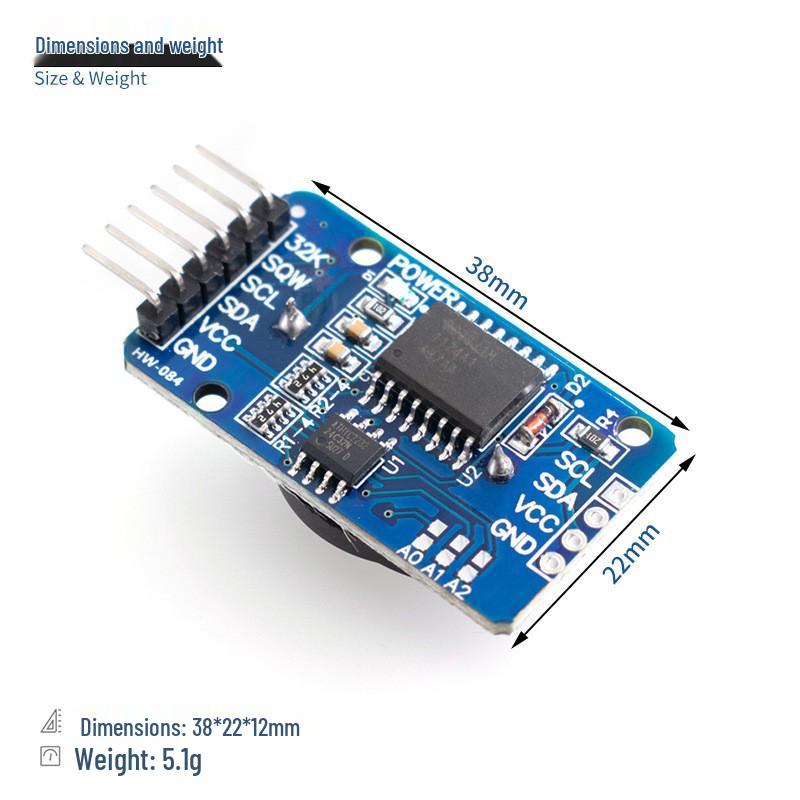 DS3231 Precision Clock Module with AT24C32 Storage and CR2032 Battery
